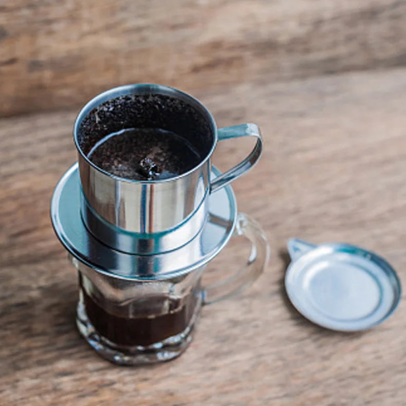 Vietnamese Coffee Filter Stainless Steel Phin Coffee Filter Traditional Vietnam Coffee Maker Coffee Brewing Tool Portable Pot