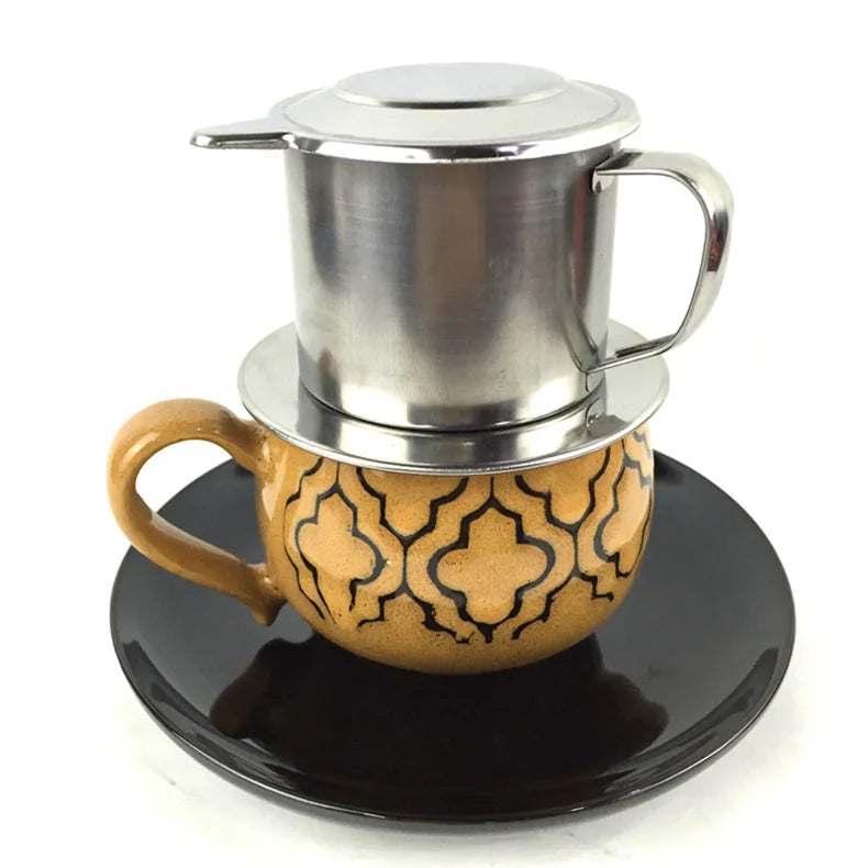 Vietnamese Coffee Filter Stainless Steel Phin Coffee Filter Traditional Vietnam Coffee Maker Coffee Brewing Tool Portable Pot