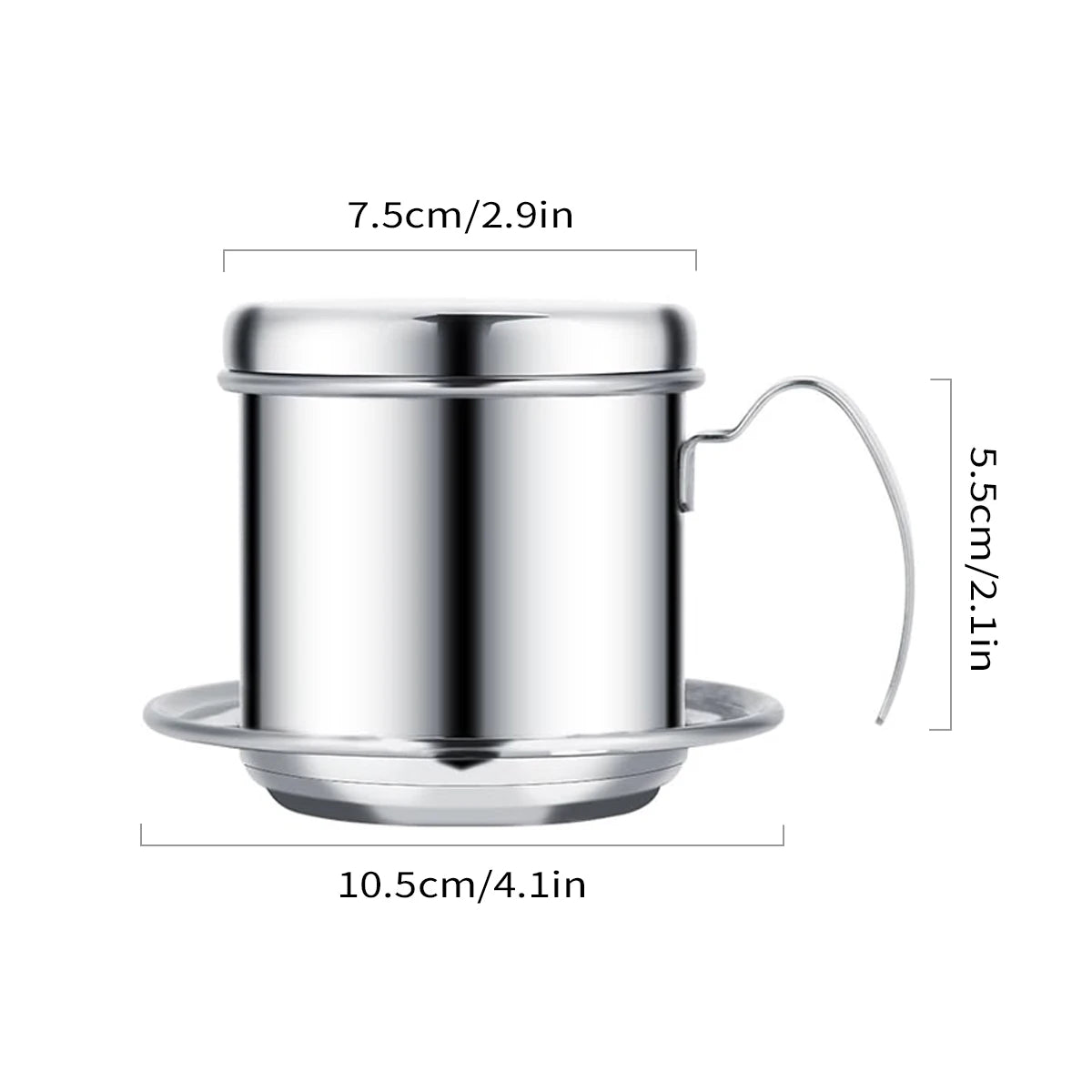 Vietnamese Coffee Drip Filter Small French Press Portable Cup Stainless Steel Vietnamese Coffee Maker for Camping