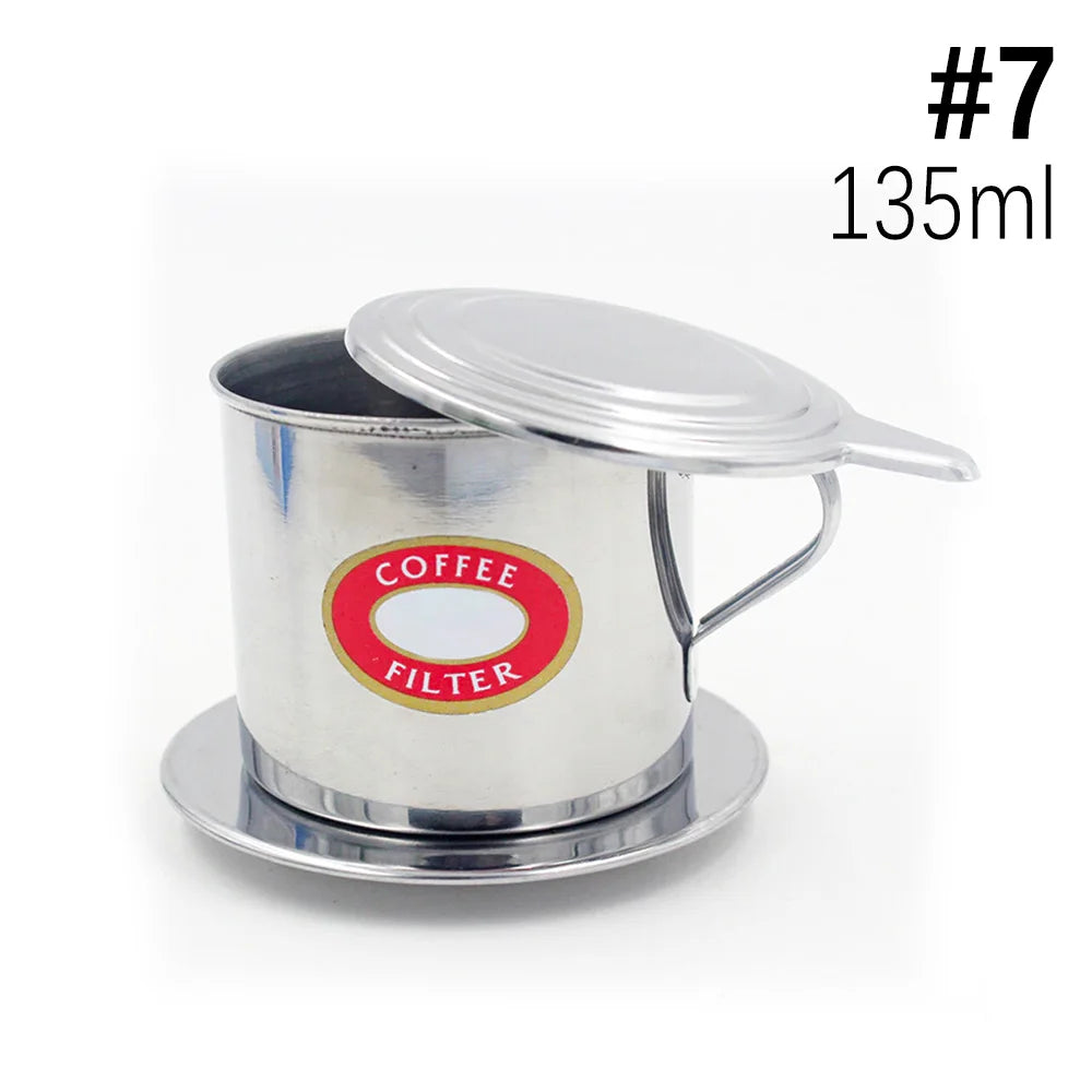 Vietnamese Coffee Filter Stainless Steel Phin Coffee Filter Traditional Vietnam Coffee Maker Coffee Brewing Tool Portable Pot