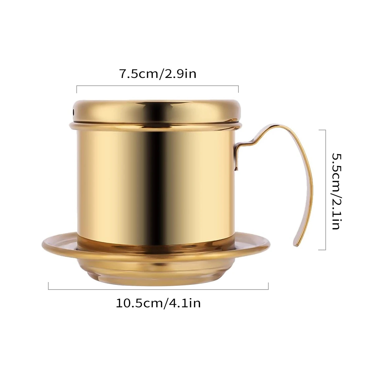 Vietnamese Coffee Drip Filter Small French Press Portable Cup Stainless Steel Vietnamese Coffee Maker for Camping
