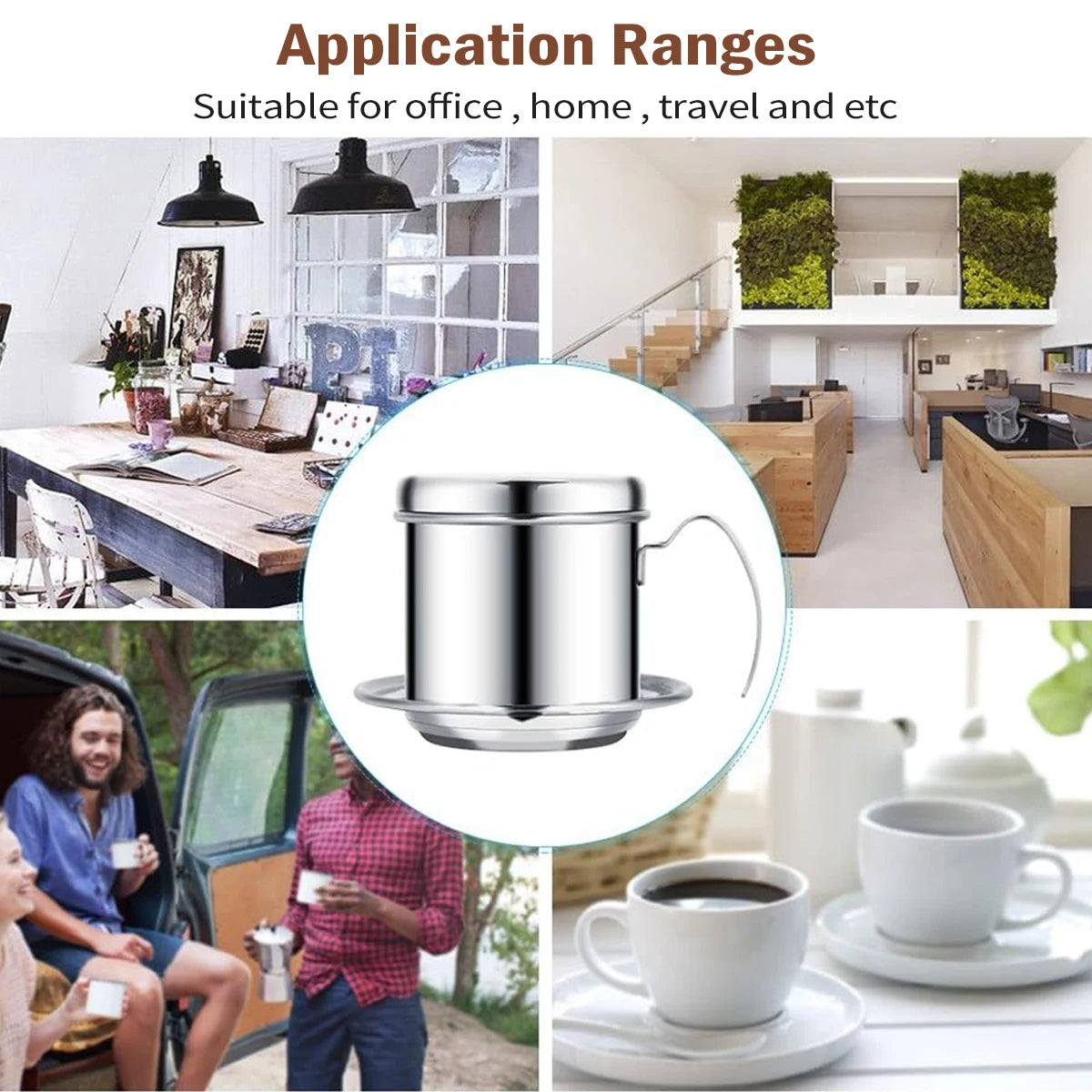 Vietnamese Coffee Drip Filter Small French Press Portable Cup Stainless Steel Vietnamese Coffee Maker for Camping