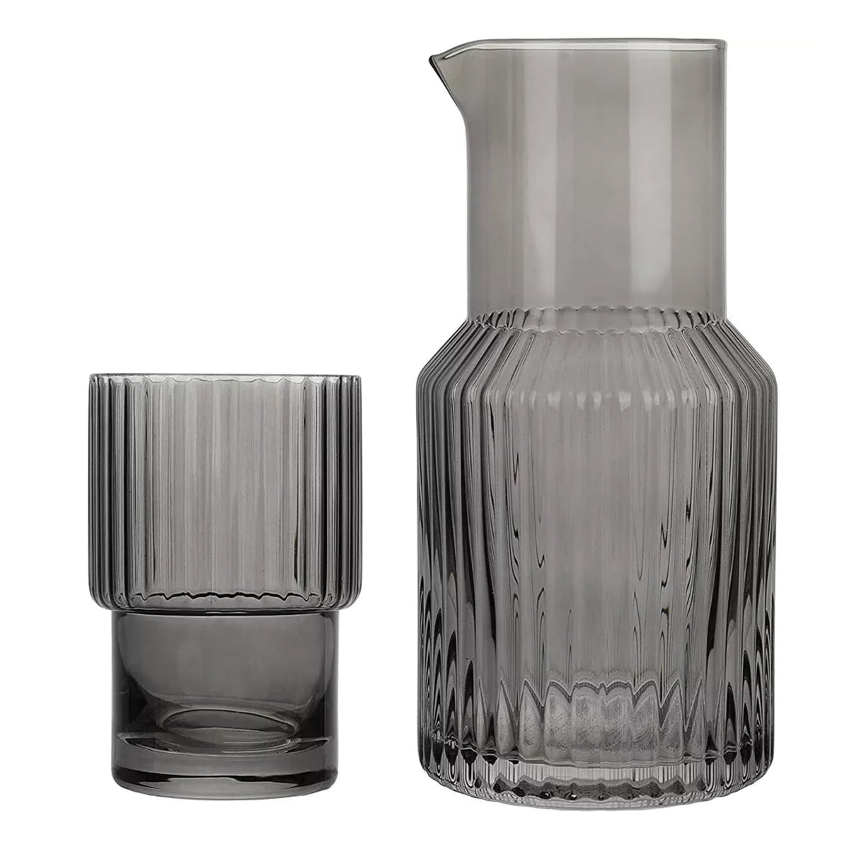 The Ribbed Glass Carafe Set