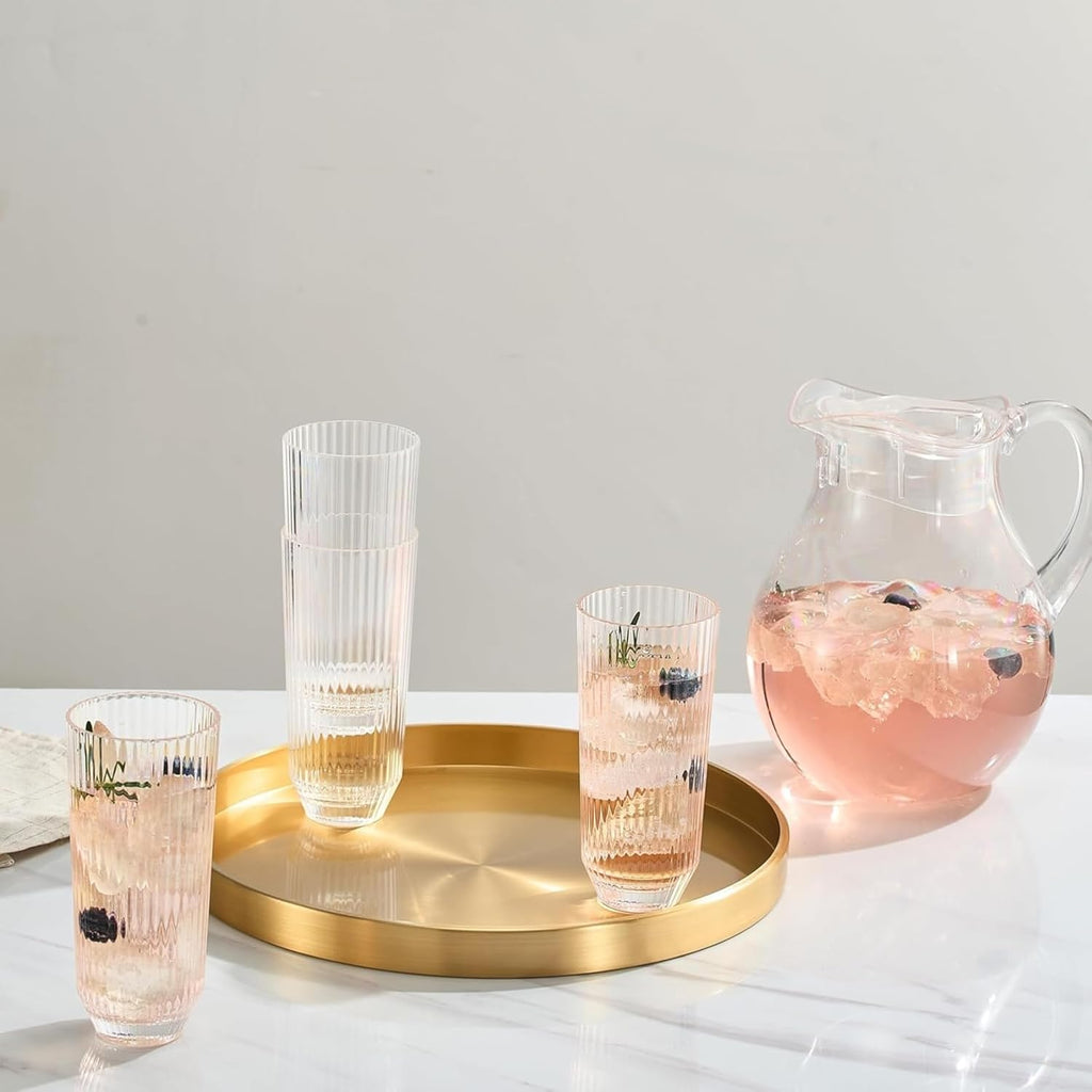 The Ribbed Drinking Glasses, Set of 4