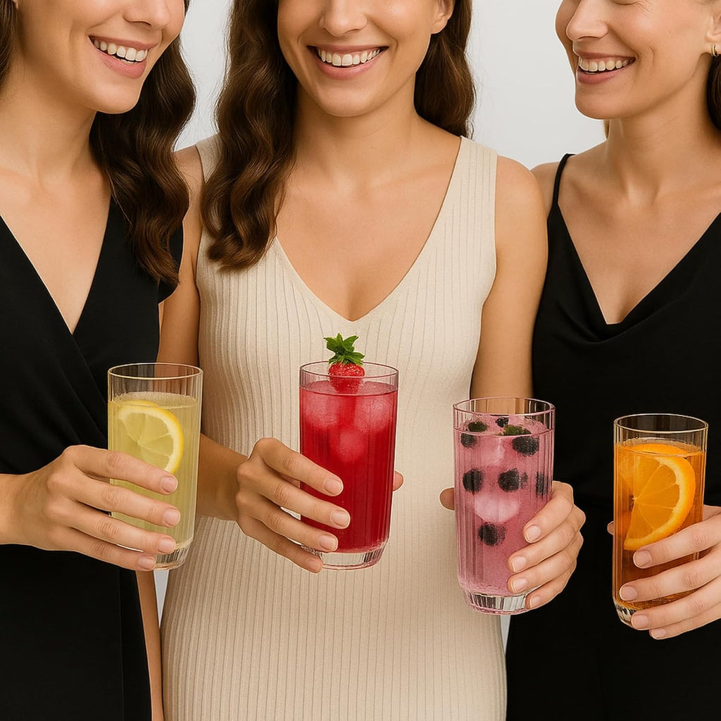 The Ribbed Drinking Glasses, Set of 4