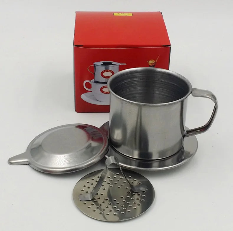 Vietnamese Coffee Filter Stainless Steel Phin Coffee Filter Traditional Vietnam Coffee Maker Coffee Brewing Tool Portable Pot